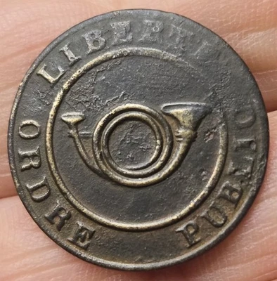 BOUTON DE CHASSEUR DE LA GARDE NATIONALE, Monarchie de Juillet 23,36mm - Photo 1/2