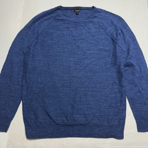 Suéter de algodón resistente calce ajustado J Crew en Hthr. Indigo para hombre talla grande (delgado) - Imagen 1 de 13