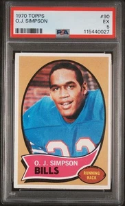 1970 Topps Football O.J. SIMPSON Rookie Trading Card #90 Buffalo Bills PSA 5 - Picture 1 of 2