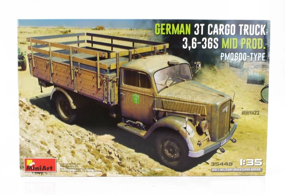 1/35 MINIART - OPEL - BLITZ PMQ600 TYPE GERMAN 3T CARGO MILITARY TRUCK 1952 3544 - Immagine 1 di 1