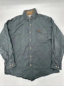 Carhartt Grey Canvas Long Sleeve Button Down Shirt 100% Cotton Designer Large L - Bild 1 von 6