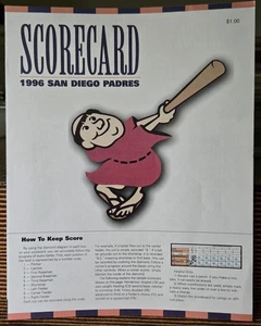 1996 Scorecard San Diego Padres VS. Pittsburgh Pirates - Picture 1 of 2