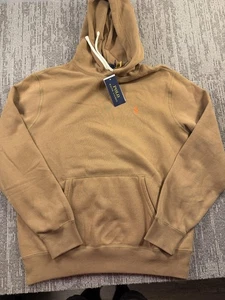 Polo Ralph Lauren Sudadera con Capucha Para Hombres Mediana Marrón Pullover Sudadera Bolsillo Canguro - Imagen 1 de 7