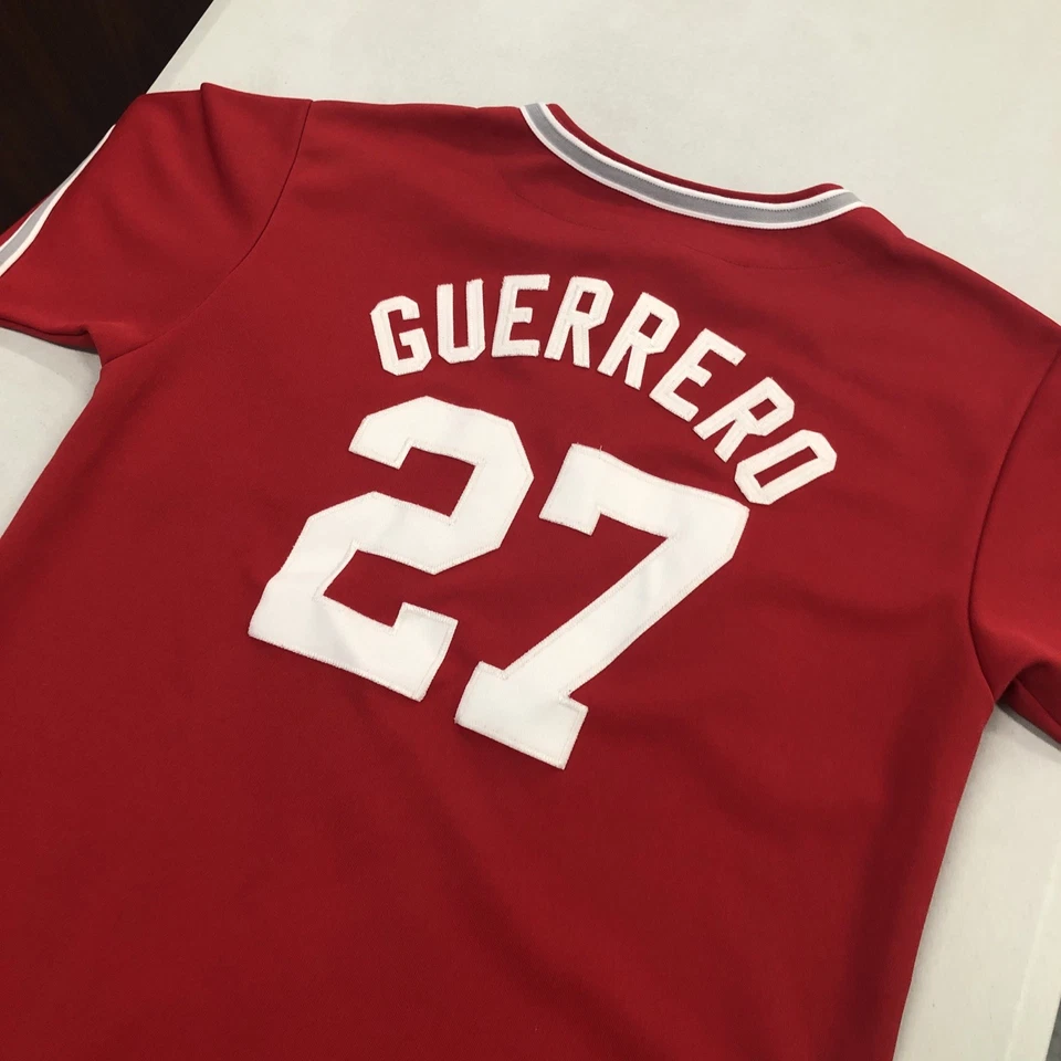Camiseta de los Angeles Angels Vladimir Guerrero Juvenil L #27 Majestic Stitch MLB Foto 1 de 4