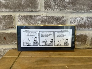 Tira de cómics de arte de escritorio vintage Dilbert por Scott Adams Classcom Inc enmarcada en relieve - Imagen 1 de 3