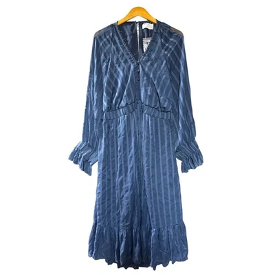 Vestido midi a rayas de maternidad talla 14 azul manga larga de ASOS DESIGN para mujer Foto 1 de 4