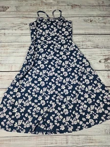 Pact Women's Bouquet Blooms Midnight Blue Fit & Flare Midi Dress, Size XL - Picture 1 of 4