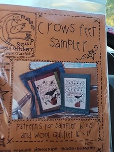 Crows Feet Sampler Moon Soup Stitchery Karen Fahel ~ Melissa Young ~2006~ - Picture 1 of 5