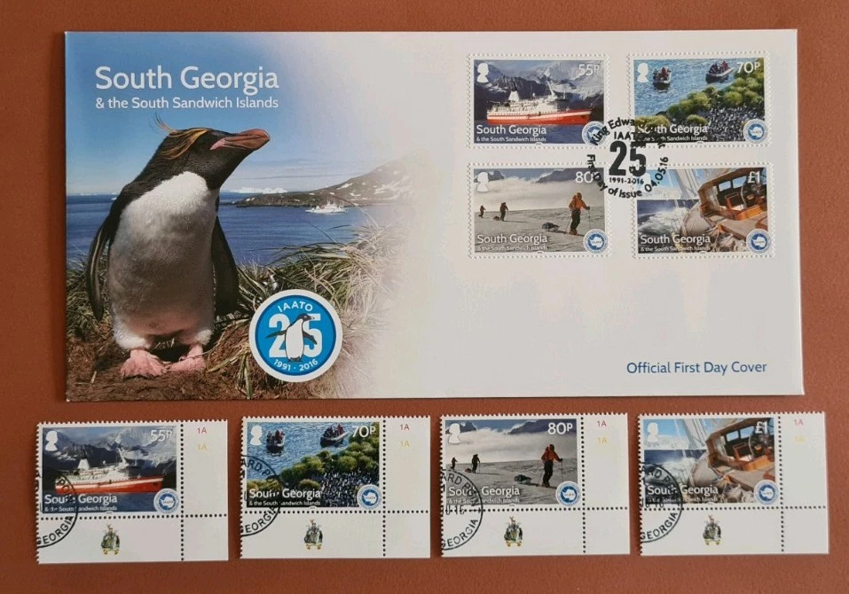 South Georgia & South Sandwich Is, 2016 FDC IAATO 25 Years, + Free Used Set. - Image 1 of 1