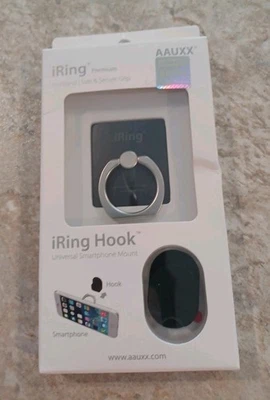 Genuine AAUXX iRing Premium Mount Grip/Holder and Kickstand, Matte Black NEW - Image 1 of 3