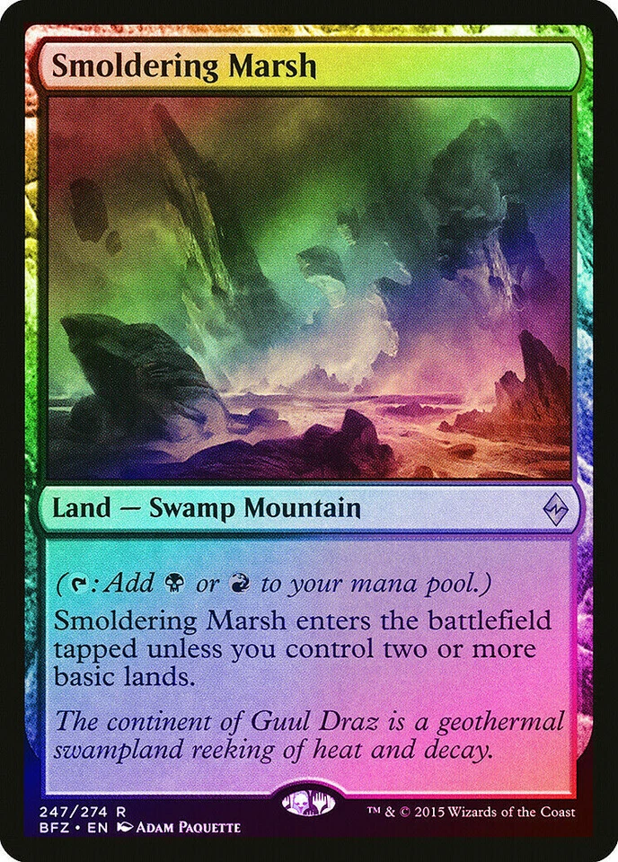 Smoldering Marsh FOIL Battle for Zendikar NM Land Rare  MTG NM - Image 1 of 1