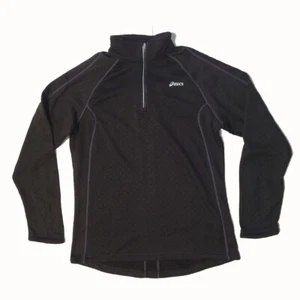 Asics Men Running Sweatshirt Size S (21x28x21") Black long Sleeve Light Reflec - Picture 1 of 11