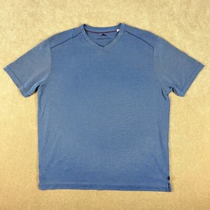 Tommy Bahama Shirt Mens Large Blue V-Neck Short Sleeves Casual Summer Beach Tee - Picture 1 of 14