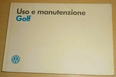 Libretto uso manutenzione VW GOLF II anno 1989,in Italiano,ORIGINALE.GOLF GTi  - Immagine 1 di 3
