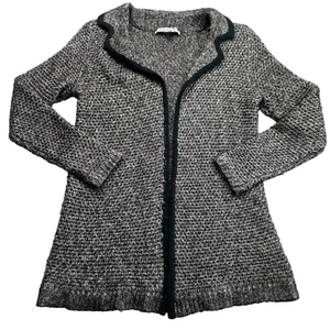 Marc New York Womens Cardigan Size Medium Black & Silver Open Front Sweater - Picture 1 of 7