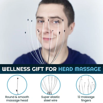 ACUSOOTHE Electric Scalp Head Massager Spider Claw Vibration Massage Stress Pain Relief