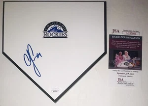 CJ CRON COLORADO ROCKIES STAR SIGNED AUTOGRAPHED 8” INCH HOME PLATE JSA COA RARE - Picture 1 of 1