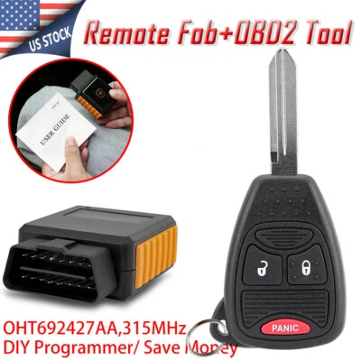 Remote Key Fob 3 Button For Jeep Wrangler Patriot 2007 2008 2009 2010 2011-2017 - Image 1 of 4