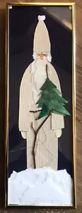 Saint Nicholas Santa Claus Gold Frame Paper Art Wired On Back 18” - Picture 1 of 7