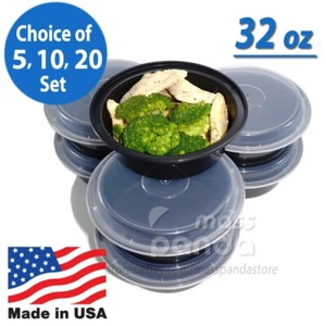 Pactiv 32 Unzen Kunststoff 7" Runde Mahlzeit Vorbereitung Lebensmittel Behälter mit Deckel, Hergestellt in den USA - Bild 1 von 4