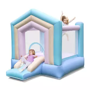 Kids Bounce House with Slide Basketball Rim Inflatable Basketball Without Blower - Picture 1 of 8
