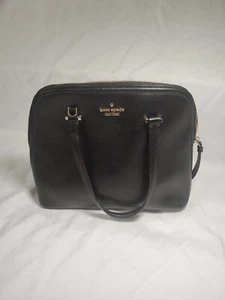 Kate Spade Medium Dome Satchel Crossbody Bag Leather Black - Picture 1 of 8