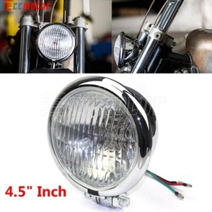Bates Style 4.5" Headlight Headlamp Bottom Mount For Harley Chopper Cafe Racer - Picture 1 of 8