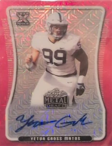 2020 Leaf Metal Draft #BA-YGM Yetur Gross-Matos Crystal  Pink /7 - Picture 1 of 2
