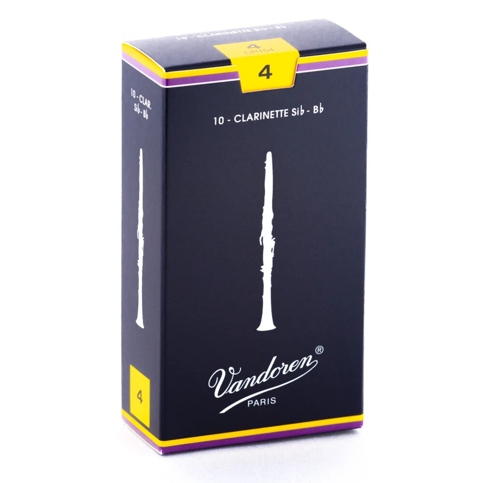 Vandoren 10 PACK Traditional Bb Clarinet Reeds #4 Strength 4 / CR104 - Image 1 of 1