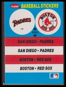 1987 Fleer #NNO San Diego Padres / Boston Red Sox Team Stickers - Picture 1 of 2