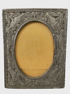 Antique Tungsten Steel Ornate Silver PICTURE FRAME. For 3 1/2x5” Photo. Numbered - Picture 1 of 10