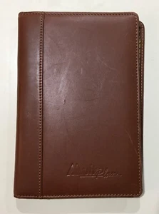 Cutter & Buck Brown Leather Pad Notebook Multiplan Logo 6” x 8.5” w/ pen holder - Picture 1 of 4