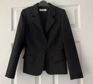 Lady Petite Tailor Made Black Jacket Size XS Designer Cotton - Picture 1 of 4