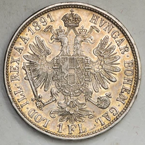 ÖSTERREICH Franz Joseph I - 1 Florin 1891 - Silber Silver - Bild 1 von 2