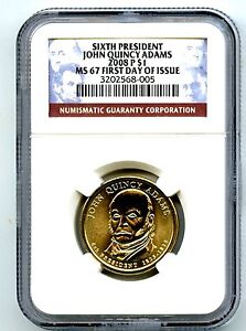 2008 P JOHN QUINCY ADAMS PRESIDENTIAL DOLLAR NGC MS67 FIRST DAY ISSUE LOW POP