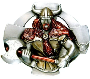 Celtic Warrior Belt Buckle, Viking Medieval Battle Axe, Warlord, Dragon Designs - Picture 1 of 5