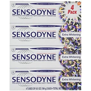 Sensodyne Extra Whitening Fluoride Toothpaste for Sensitive Teeth, 4 ct, 26 Oz - Picture 1 of 6