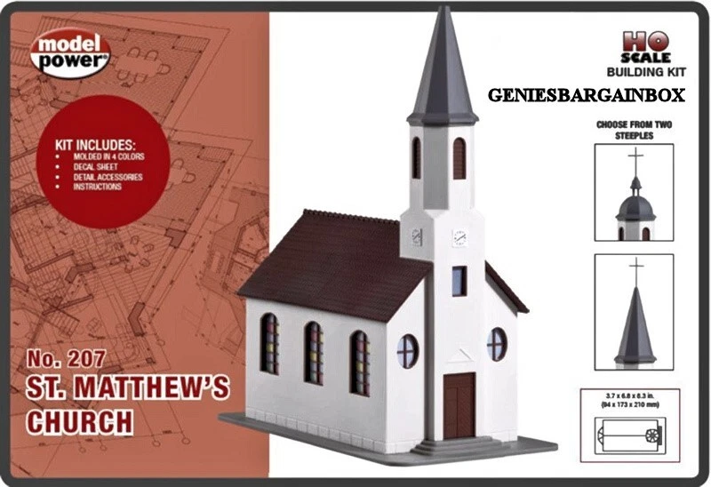 HO 1:87 Scale ST. MATTHEW'S CHURCH BUILDING KIT New Sealed Model Power 207 - Image 1 of 1