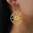 Assyrian Star Pendant Earring Sun Symbol Amulet Vintage Jewelry Gifts Female