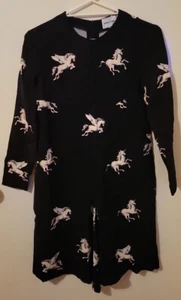 Bimba Y Lola Black Dress with Unicorns & Pegasus Size M - Bild 1 von 3