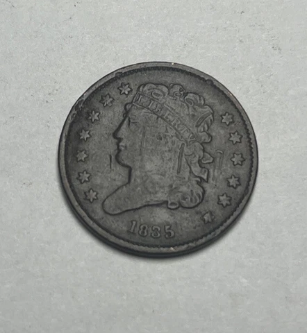VERY FINE 1835 Classic Half Cent Cover