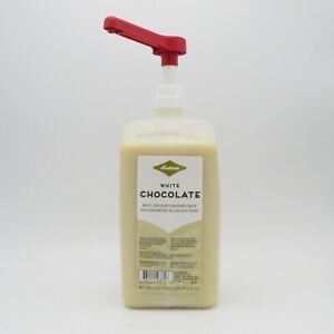 Fontana White Chocolate Sauce with Pump, 63 oz, Best By Mar 2022