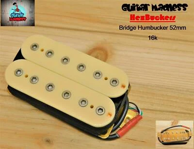 G.M. HexBucker Hight Output (52mm) Bridge Humbucker Cream, Chrome Poles - Image 1 of 4