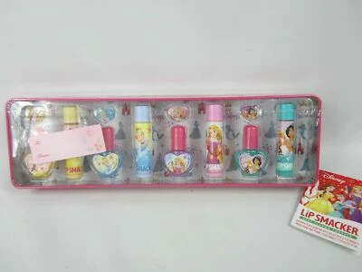 Tin Lip Smacker Disney Princess Lip Balm Nail Polish & Rings Sealed Ships Free