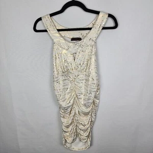NWT Lipstick Sequin Gold Metallic Bodycon Dress L - Picture 1 of 4