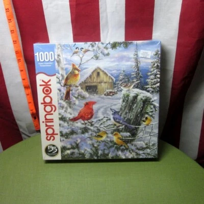 FROSTY MORNING SONG jigsaw puzzle Dona Gelsinger bird art 1000-pc Cardinal 2018 - Image 1 of 4