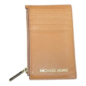 Michael kors jet set travel top zip card case Wallet Coin Pouch Brown ID Card - Picture 1 of 17