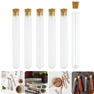 100pcs 20ML 16x150mm Test Tubes With Wood Cork Stopper Candy Party Wedding AU - Picture 1 of 11