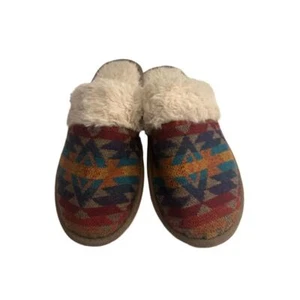 Zapatillas Mujer Talla Imitación Piel Forro Mula Azteca Patrón Geométrico Cómodas - Imagen 1 de 3