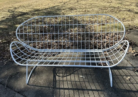 Homecrest Vintage Mid Century Modern Wrought Iron Metal Garden Patio Loveseat Cover